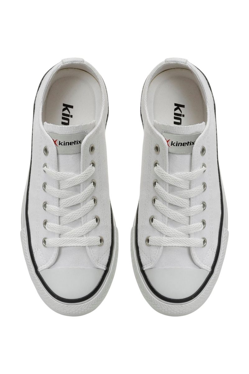 Sporline Kinetix Verna beyaz tekstil kadın sneaker ayakkabı üstten görünüm