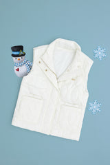 US POLO ASSN CK DOKUMA YELEK 2098654 - Krem
