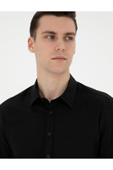 pierre cardin erkek dokuma gömlek 1833516 - Siyah