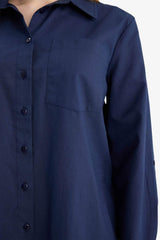 Defacto Kadın Woven Top W7734AZ - Koyu Lacivert