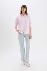 Defacto Kadın Long Sleeve Shirt D4512Ax - Pembe