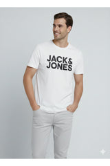 Jack & Jones Corp Logo Erkek T-Shirt 12151955 - Beyaz