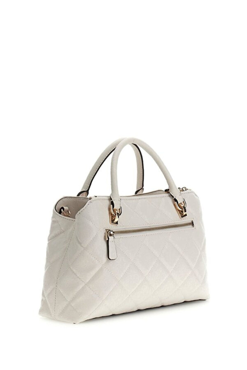 GUESS KADIN LIBBY 2 COMP SATCHEL HWGG9912060 - Kırık Beyaz/ Ekru