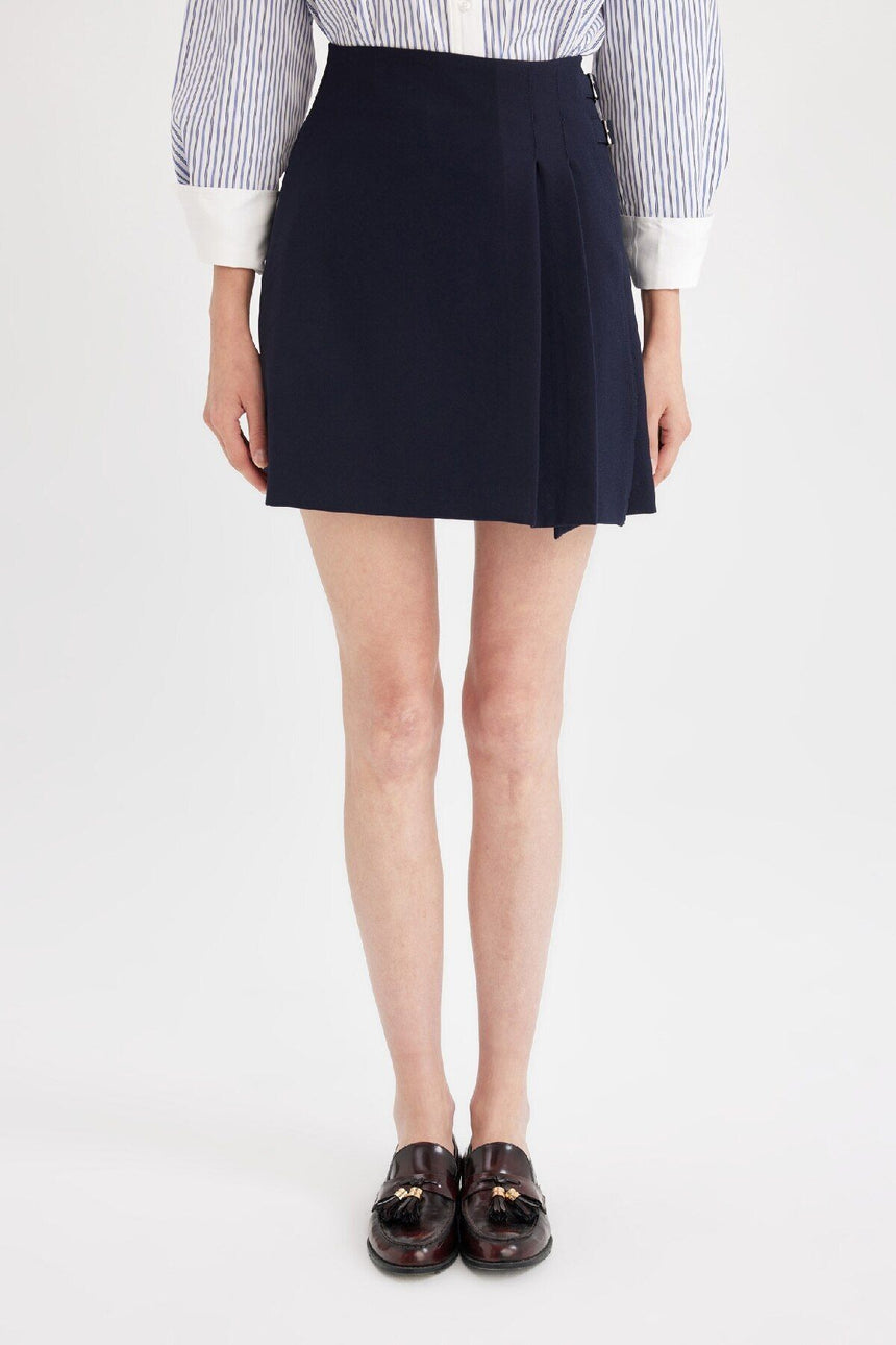 Defacto Kadın Woven Skirt D4201AX - Koyu Lacivert