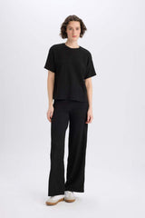 DeFacto Kadın Wide Leg Pantolon E3232AX - Siyah