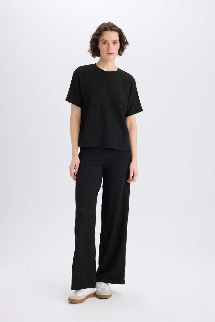 DeFacto Kadın Wide Leg Pantolon E3232AX - Siyah