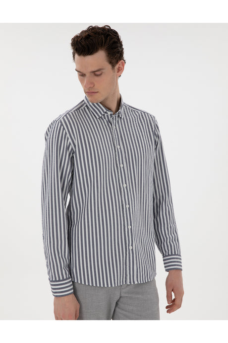 pierre cardin erkek dokuma gömlek 2122721 - Lacivert