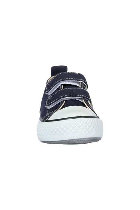 Sporline Vicco lacivert deri ve tekstil çocuk sneaker, cırt cırtlı tasarım ve beyaz burun detaylı