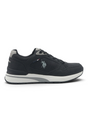 Sporline U.S. Polo Assn. siyah tekstil erkek sneaker, yan profil görünümü