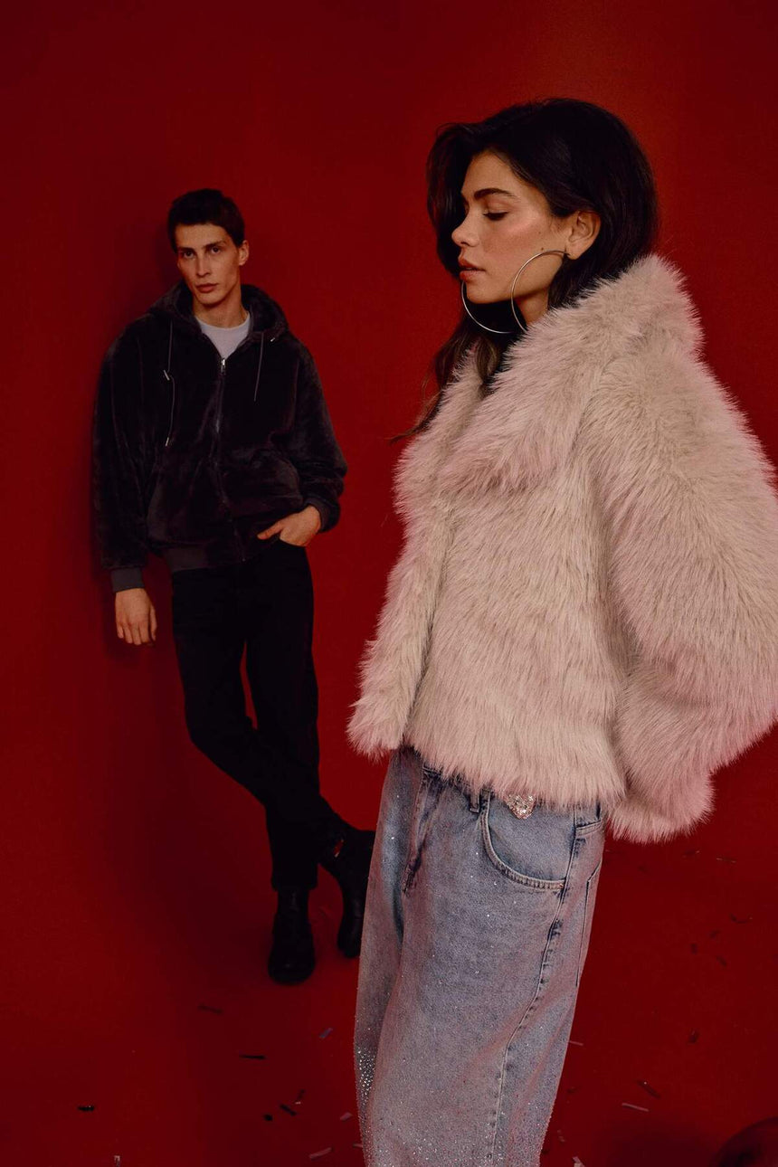 Defacto Kadın Faux Fur F2606Ax - Ekru