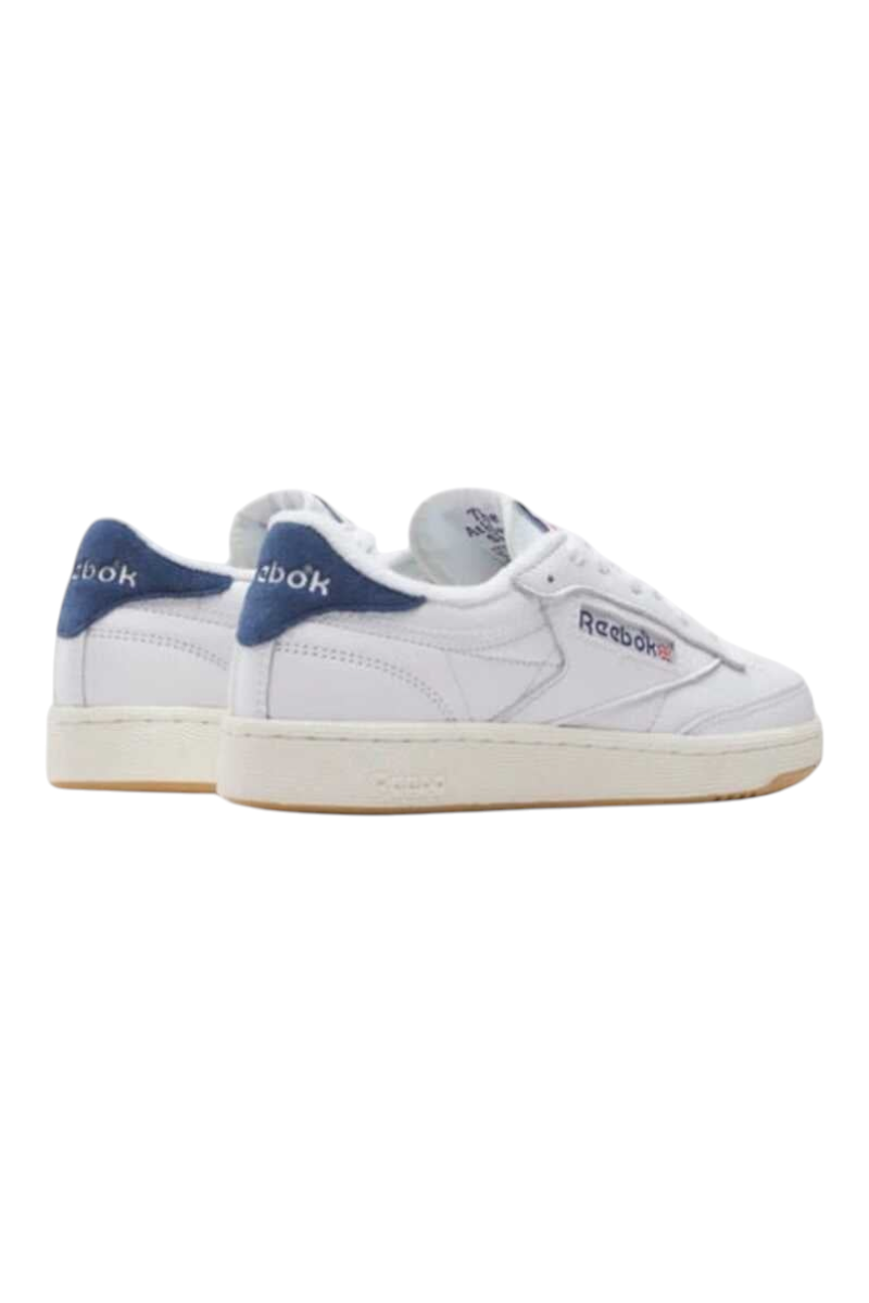 Sporline Reebok Club 85 Vintage beyaz deri kadın sneaker, lacivert topuk detaylı klasik spor ayakkabı