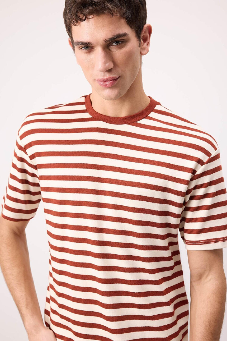 Defacto Erkek T-Shirt B5910Ax - Koyu Yeşil