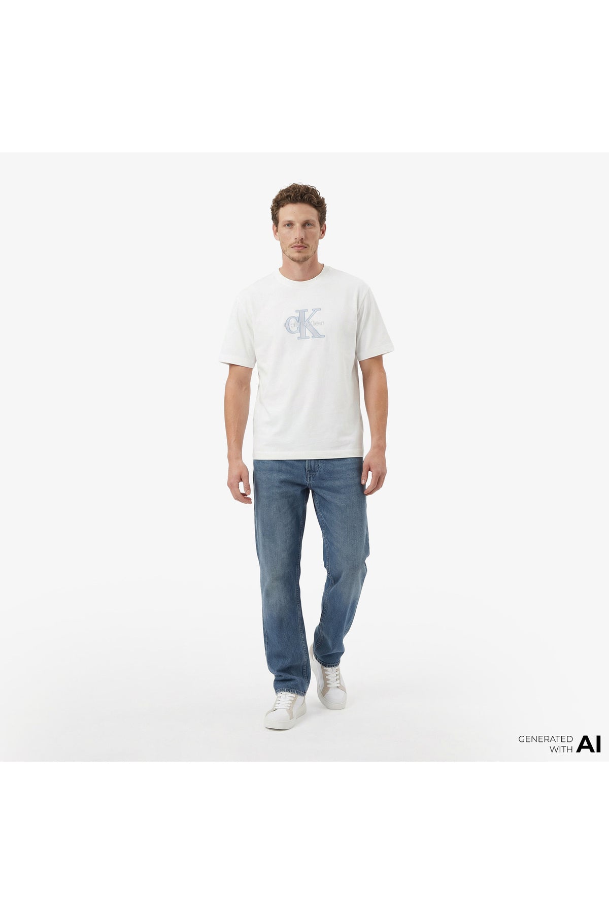 Calvin Klein LV04RF819GYAF Erkek Polo Yaka T-Shirt - Beyaz