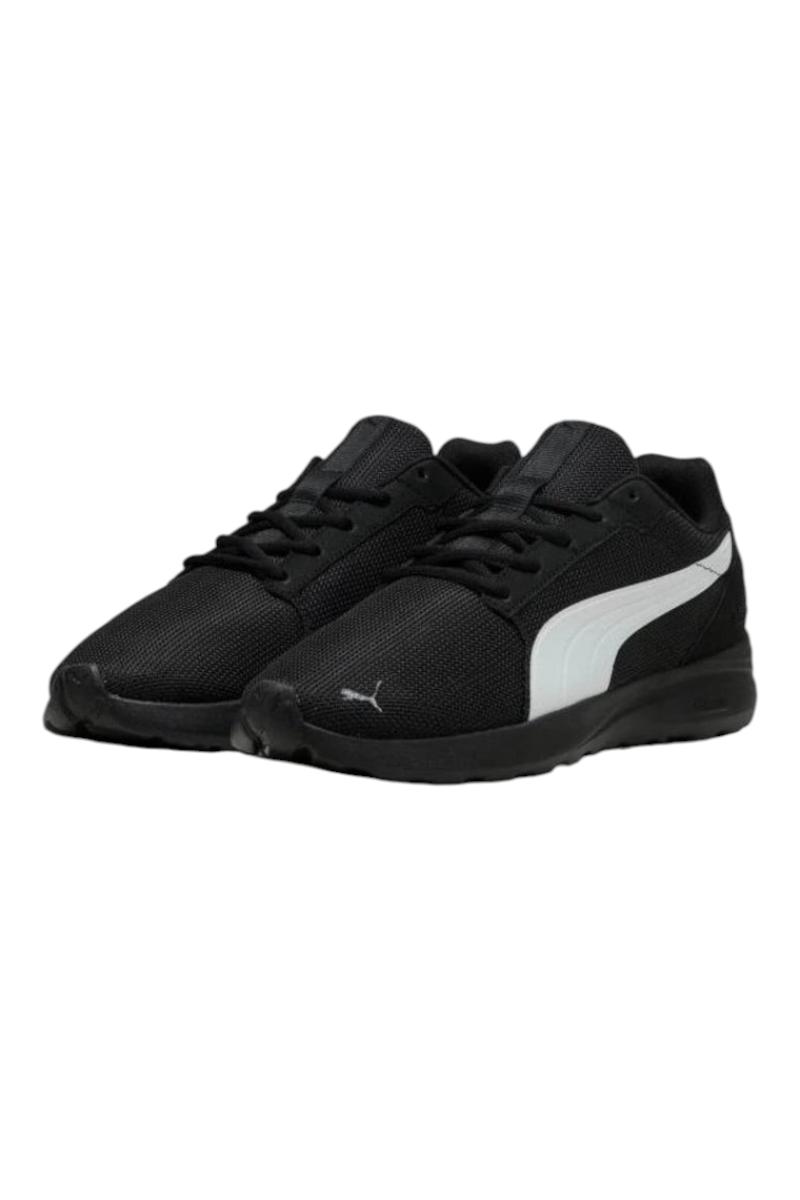 Sporline Puma Softride Cosmic LT siyah beyaz erkek spor ayakkabı, file yüzeyli ve konforlu tabanlı günlük sneaker
