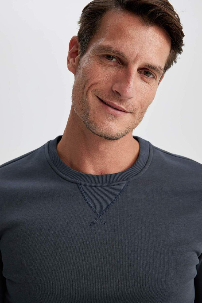 DeFacto Erkek Sweatshirt T3777AZ - Antrasit