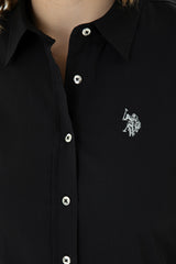 US POLO ASSN BAYAN DOKUMA GÖMLEK 1671629 - Siyah