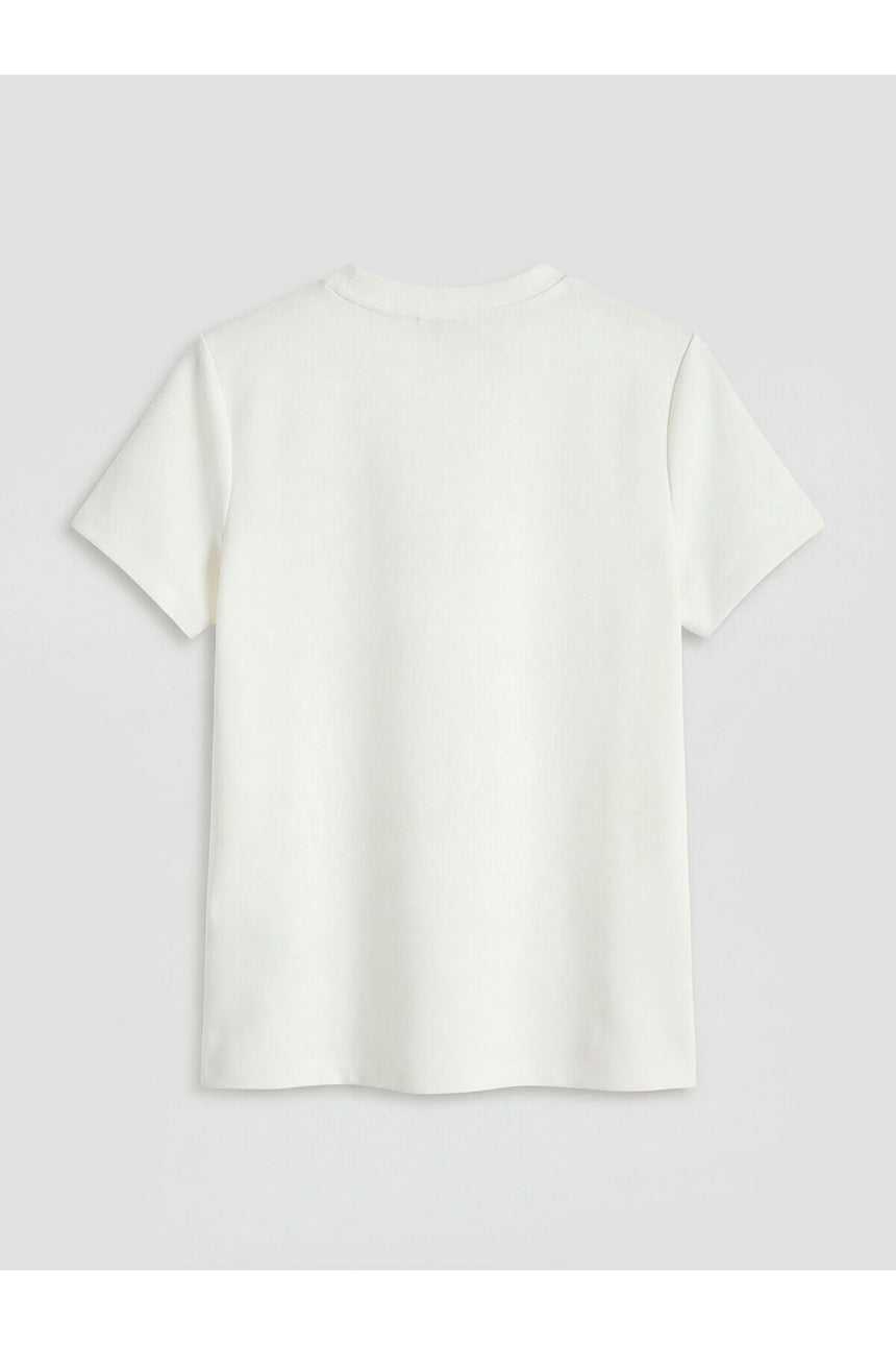 LC Waikiki Kadın Kısa Kollu T-Shirt S6A581B8 - Ekru