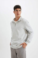 Defacto Erkek Sweat Shirt X7405Az - Gri