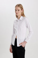 Defacto Kadın Long Sleeve Shirt Y4651AZ - Beyaz