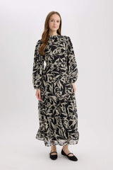 Defacto Kadın Long Sleeve Woven Dress E5453Ax - Siyah