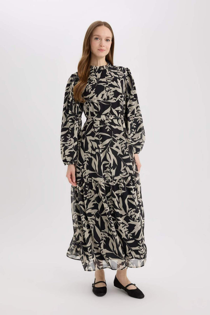 Defacto Kadın Long Sleeve Woven Dress E5453Ax - Siyah