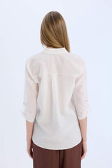 Defacto Kadın Long Sleeve Shirt M9407Az - Kırık Beyaz