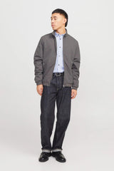 JACK&JONES JJERUSH HARRINGTON BOMBER NOOS 12204277 - Koyu Gri