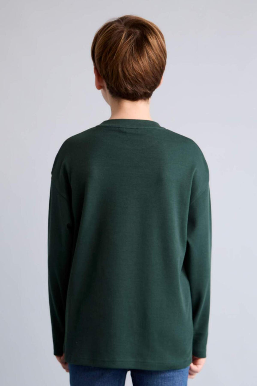 Defacto Çocuk Long Sleeve T-Shirt E9661A8 - Koyu Yeşil