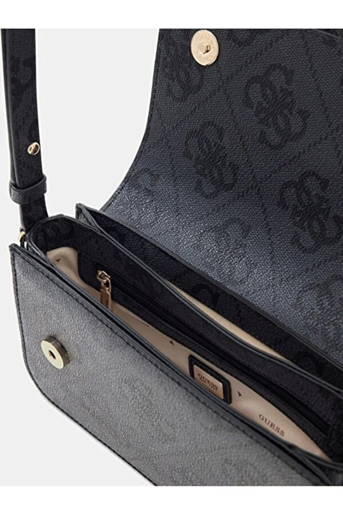 Guess Janie Logo Kadın El Çantası HWOS9924210 - Ekru / Krem