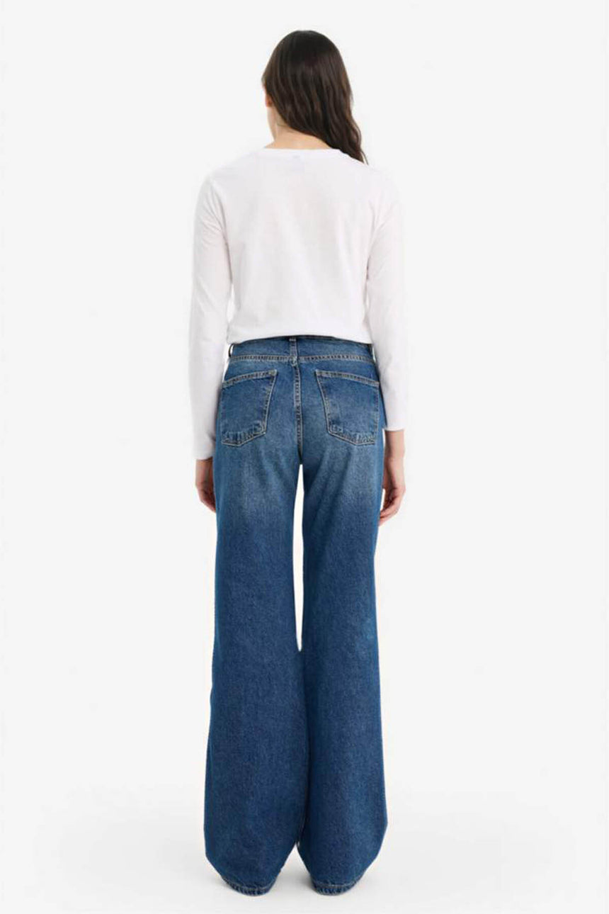 DeFacto Kadın Wide Leg Jean Pantolon G8848AX - Koyu Mavi
