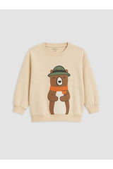 LC Waikiki Erkek Bebek Sweatshirt Pantolon Takımı W6E031D1 - Açık Kahve