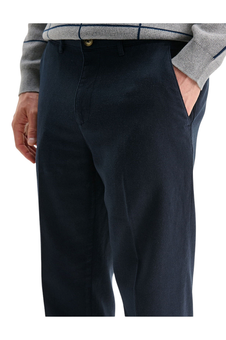 Sporline LC Waikiki koyu lacivert renkli, regular kesim, %100 keten erkek pantolon