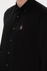 US POLO ASSN ERKEK DOKUMA GÖMLEK 2083079 - Siyah