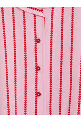 LC Waikiki Çocuk Kalp Desenli Düğmeli Pijama Takımı W6BU11D4 - Açık Pembe