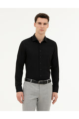 pierre cardin erkek dokuma gömlek 1833420 - Siyah