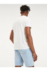 Tommy Hilfiger ERKEK CORE TOMMY LOGO TEE MW0MW11465 - Beyaz