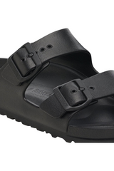Sporline Birkenstock Arizona Eva siyah kadın terlik, çift tokalı tasarım ve anatomik taban yapısı ile.