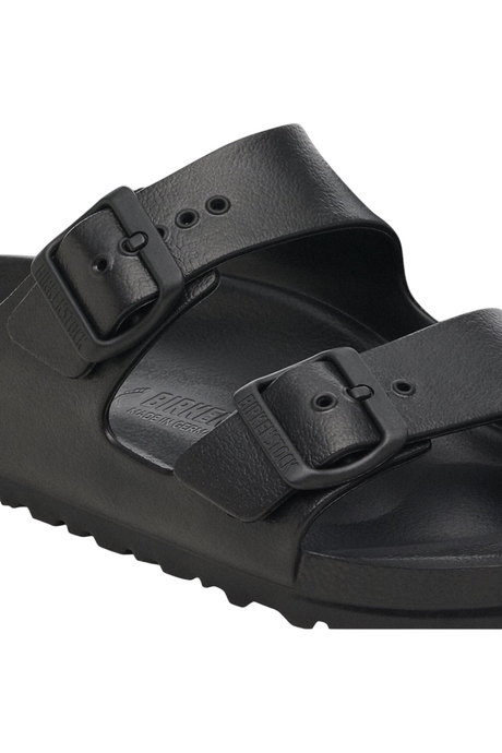 Sporline Birkenstock Arizona Eva siyah kadın terlik, çift tokalı tasarım ve anatomik taban yapısı ile.