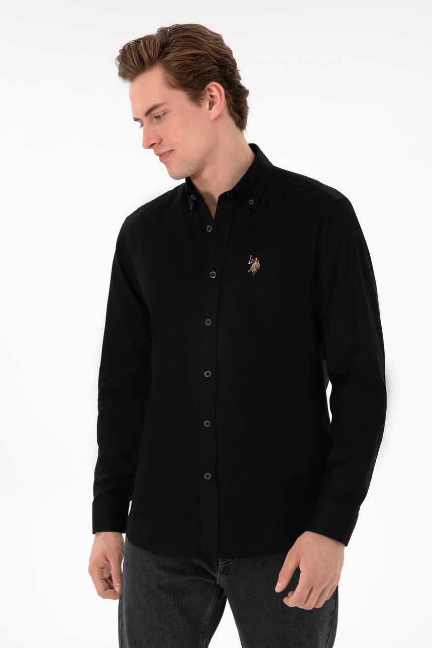 US POLO ASSN ERKEK DOKUMA GÖMLEK 2083079 - Siyah