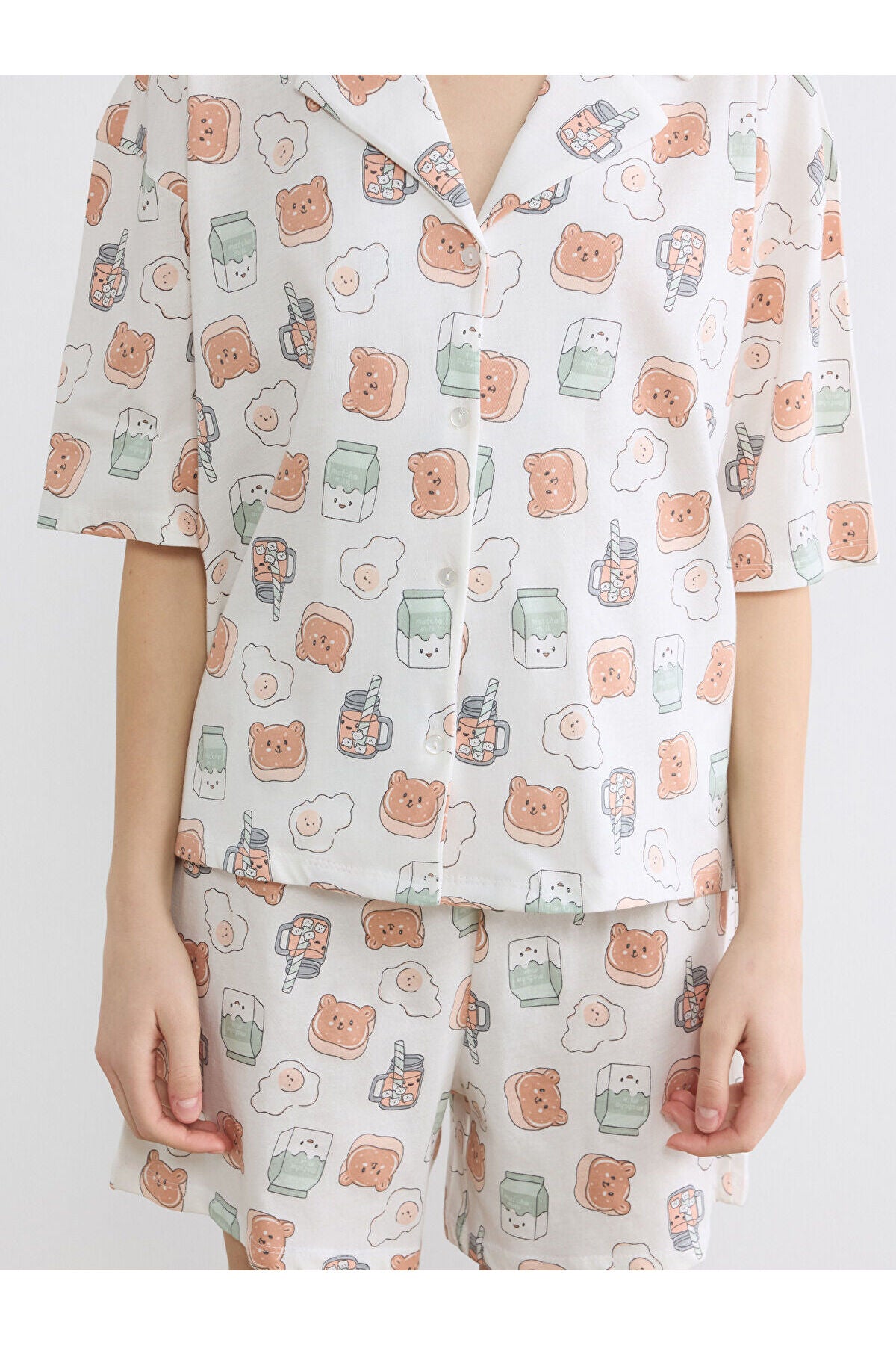 LC Waikiki Unisex Pijama Takımı S69629D8 - Ekru