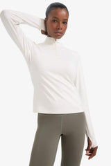 Defacto Kadın Long Sleeve T-Shirt B0811AX - Ekru