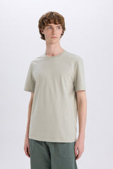 Defacto Erkek T-Shirt V7699Az - Açık Haki Yeşili