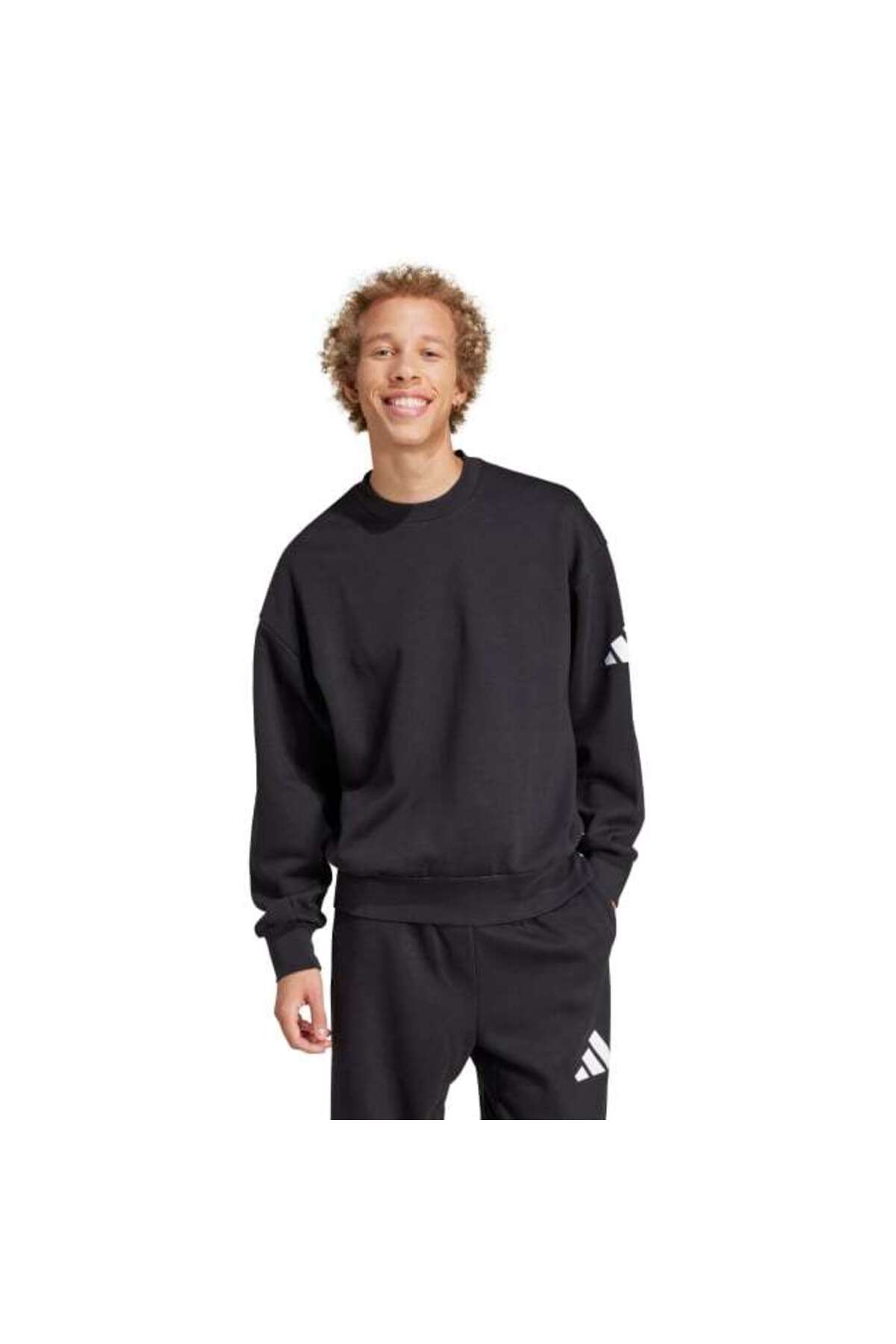 adidas Erkek Sweatshirt JF3542 - Siyah