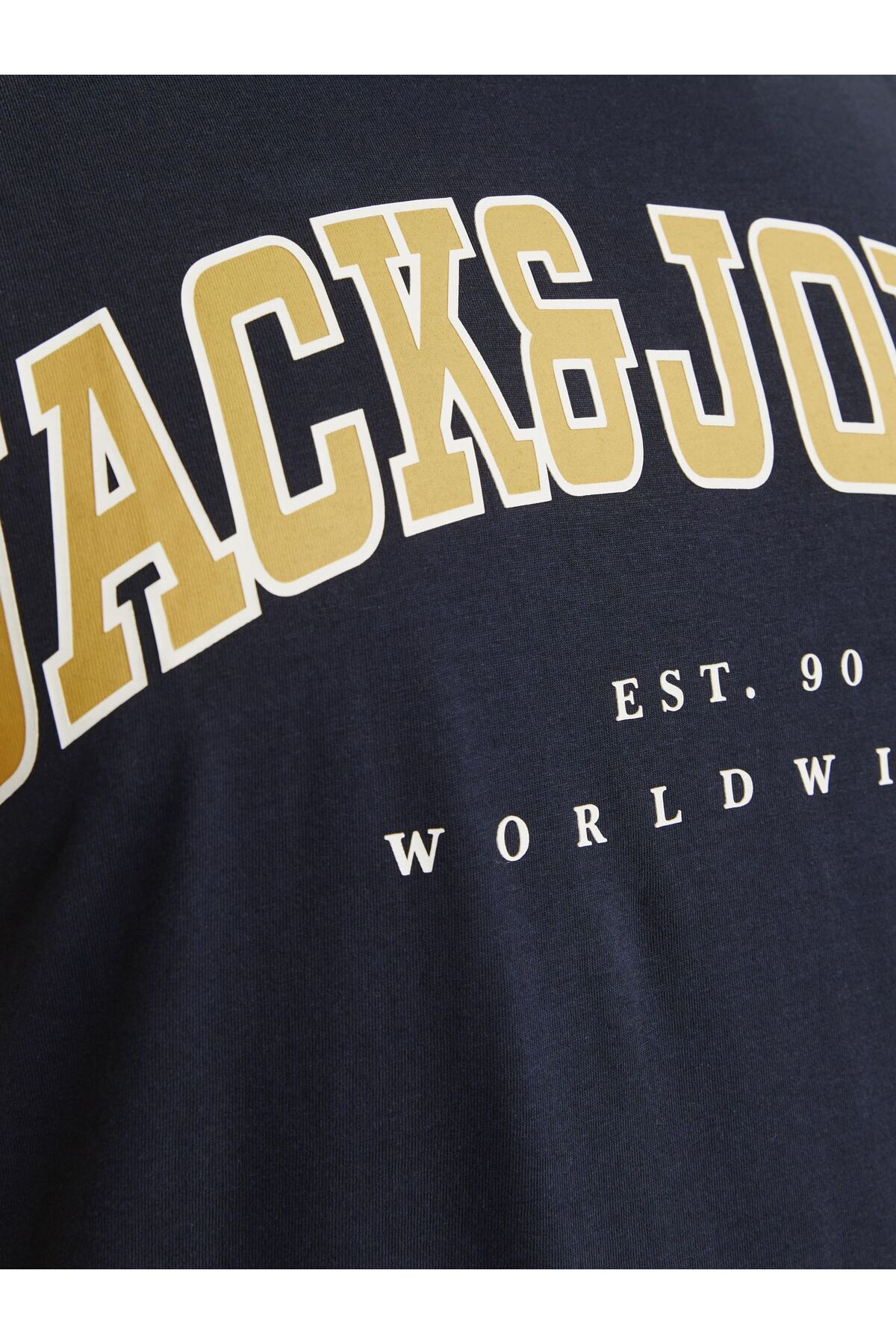 JACK&JONES JJECALEB VARSITY TEE SS O-NECK NOOS PLS 12258871 - Koyu Lacivert