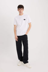 DeFacto D5516AX Erkek T-Shirt - Beyaz
