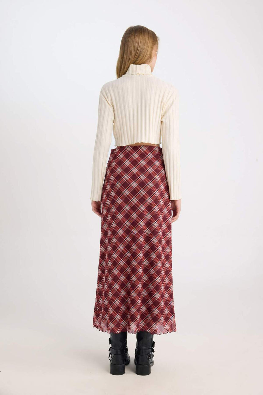 Defacto Kadın Knitted Skirt E1232AX - Bordo