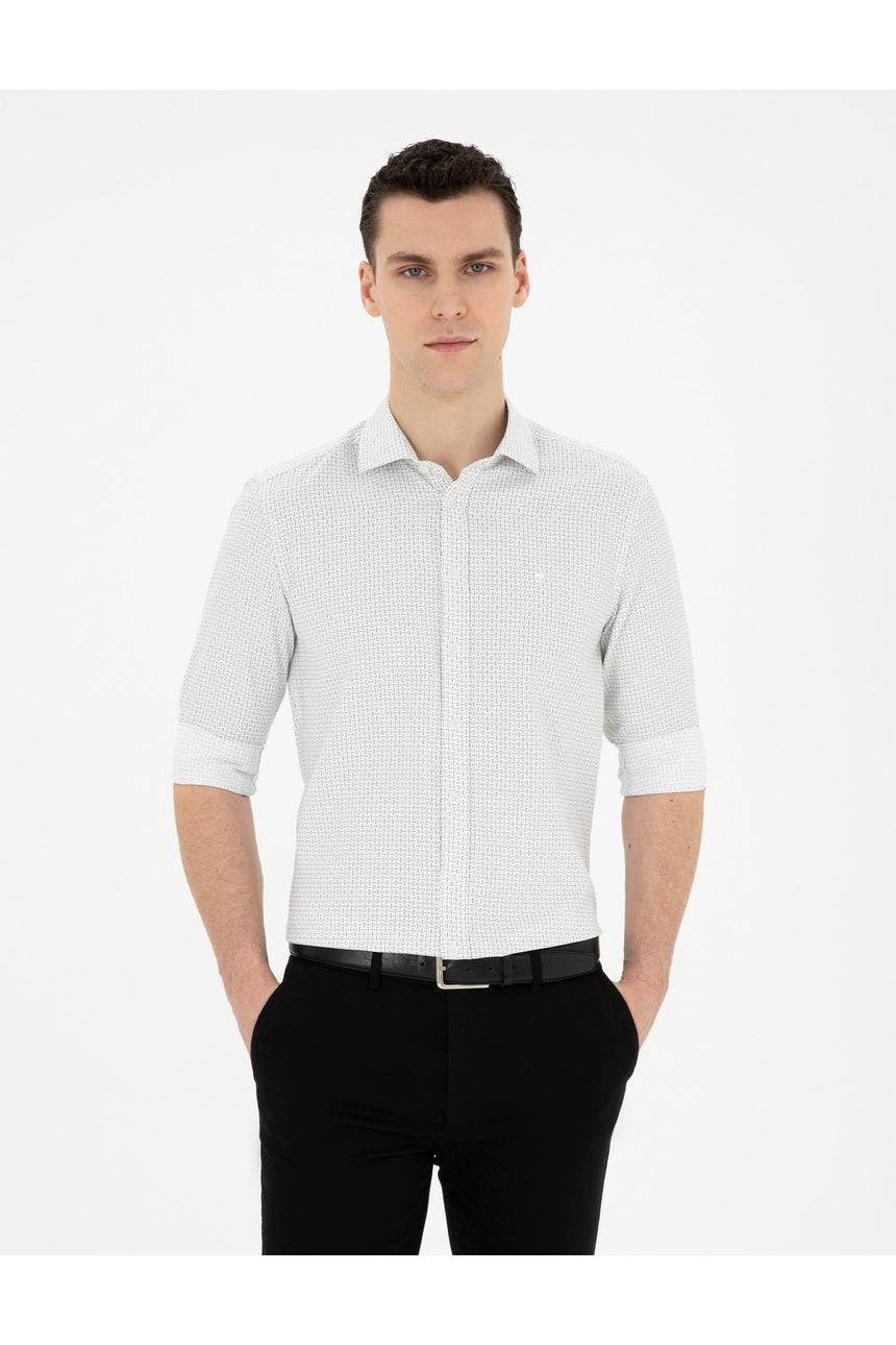 pierre cardin erkek dokuma gömlek 18475574 - Açık Yeşil