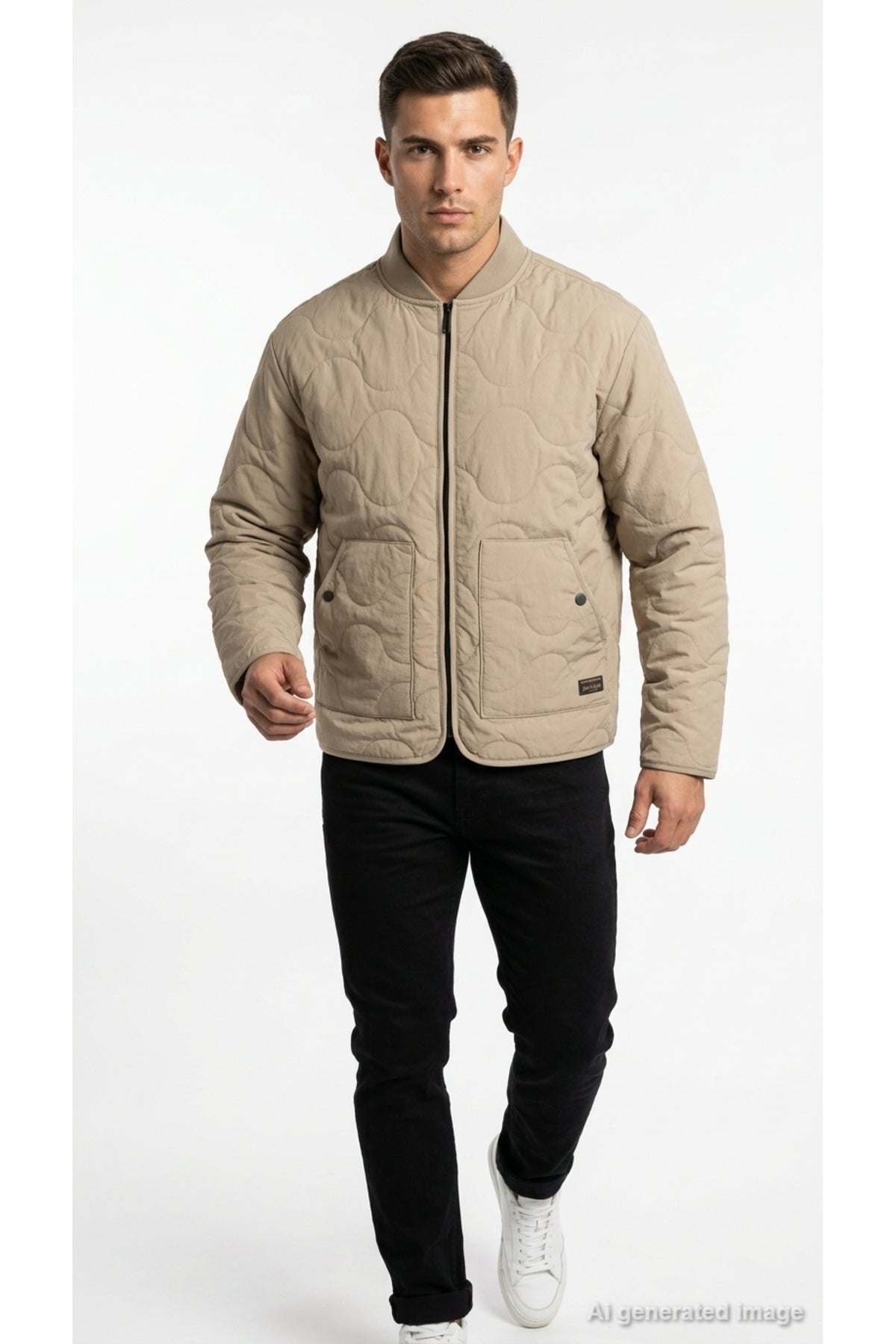 Jack & Jones Axel Erkek Kapitone Mont 12298748 - Kahverengi