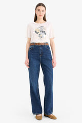 Defacto Kadın Short Sleeve T-Shirt C2121Ax - Ekru