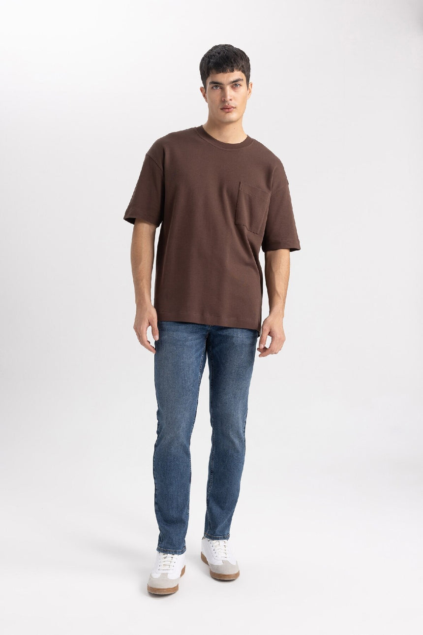 DEFACTO ERKEK T3661AZ T-SHIRT - Kahverengi